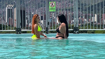 Day of sun and pool with my friend, then she helps me take a shower and soap up a l!ttle, everything gets out of control
