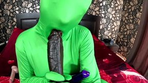 full zentai encasement toy play. bbc dildo tease, pussy slaps and smoking through nylon
