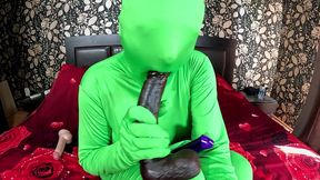 full zentai encasement toy play. bbc dildo tease, pussy slaps and smoking through nylon