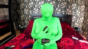 full zentai encasement toy play. bbc dildo tease, pussy slaps and smoking through nylon