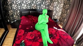 full zentai encasement toy play. bbc dildo tease, pussy slaps and smoking through nylon
