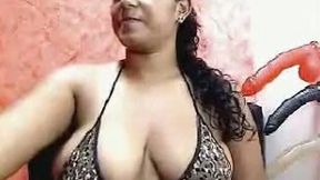 Plump but super appetizing webcam black head loves bragging of boobies