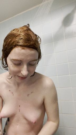 Watch me shower 2.0. This version of me showering is from a tits up point of view and is really close up.