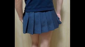 妄装 とあるスクールガールのブルマ、体操服、透け透け下着、スクール水着でアナル遊び