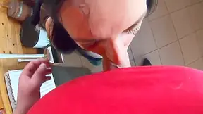 The Bad Guy In Tight Green Leather Pants Cameltoe Blowjob & Doggy With Cum On My Fur Coat & Downjacket- Preview