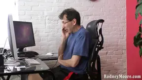 Vintage Simone Delilah hairy girl plays with cock