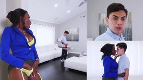 Sexy - Black Stepmom Osa Lovely Catches Juan El Caballo Loco Wanking His White Willy