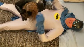Granny Catwoman Deep Throats Batman&#039;s Cock 3721FAP