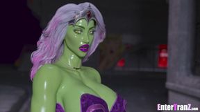 Hostile alien queen fucked raw by BBC MILF transexual