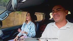 Uber Ride Ends Up On The Wet Pink Pussy Of A Petite Teen 18+, Load Moaning Car Fuck
