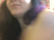 College Babe Masturbates with Glass Dildo