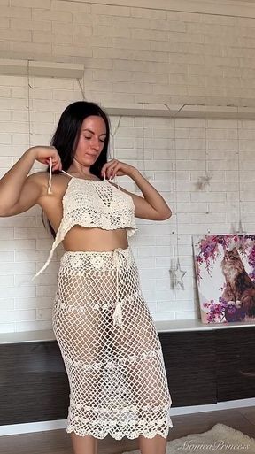 Sexy Outfits Try on, Fake Cum Pussy Play