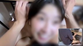 Japanese wife takes a BBC and gives a sloppy blowjob
