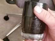 Stroking Nice Cock w. Flesh-lite till Multiple Orgasm With Double Cum Quarantine Self Care