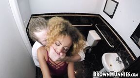 Tiny black Xianna Hill cheats on Boyfriend in coffee shop toilette