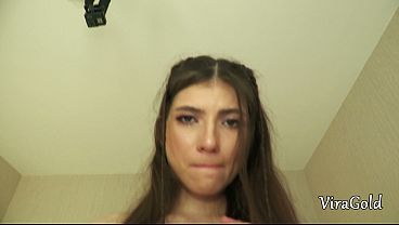 Luna Lynx, a petite and adorable brunette with small tits, gets naked for