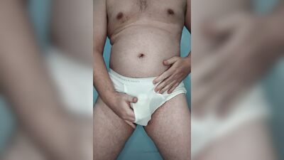 Bulge worship and jerk off instructions in Calvin Klein tighty whities