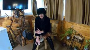 MilfyCalla- Deep blow-job while wearing fur coat and shiny boots- preview