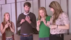 Three unlucky Strip High Card game losers must pleasure themselves