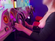no bra, no panties in the game room