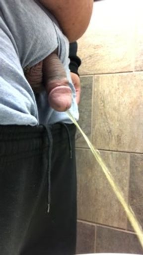 lil pee and cum at work