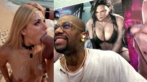 tight teen blonde on a leash at the beach and getting a hardcore bukkake session of her life, ai generated