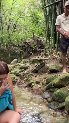 Powerful moment from &quot;I find a rich busty woman showering alone in the river and I take the opportunity to put my delicious&quot;