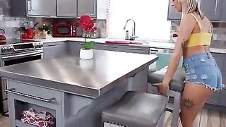 Chloe Temple liking masturbating inside semi-outdoors places like the kitchen of the house she shares with Ethan Seeks her stepbrother.