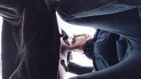 Sucking Cock Till Cum Drips Out of Mouth - View From Below