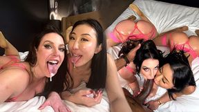 Cum Swap With Nicole Doshi & Angela White After Draining Huge Bbc
