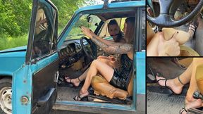 Nastya is bound with ropes, and cruel Chloe punishes her car 4K