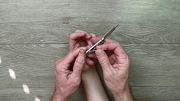 Older Hands Trim Natural Little Fingernails POV