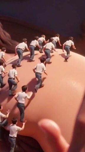 Giantess Wet Pussy - Tiny Men Climbing & Exploring Her Body
