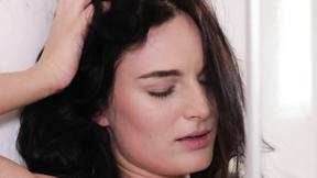 ”Sexy lesbian lovers go wild in the shower licking each others dripping wet pussies”