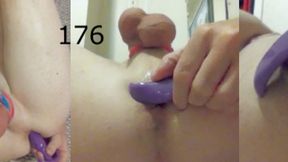 Heteroflexible K solo V176: thin slim fit muscular vascular hung older colorful cock rings and butt plug