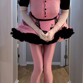 Sissy Rubberdoll Cleans and Shows Off Outfit.