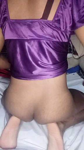 Sexy hijab Purple lingerie Femboy play anal 2