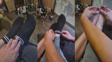Massage broke her into legging over my soles