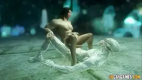 Beast Tames Warriors Lust in Fiery Cave Encounter