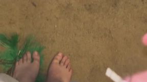 Master tickling feet with feathers MP4