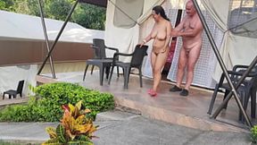 Steamy preview of naked naturist sex escapades at the campground with aggressive babes and old pricks