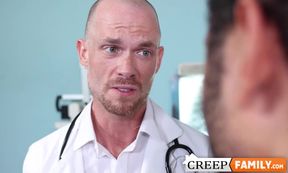 I let my doctor stepdad Jake Lawrence examine my penis but ends up sucking it