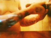 FTM BBC Shower Blowjob POV Eye Contact