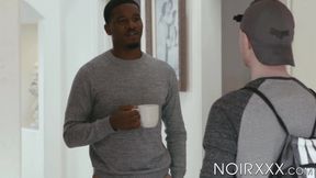 Blonde Zach Covington indulges in eating my cock before I punishes his hungry butt