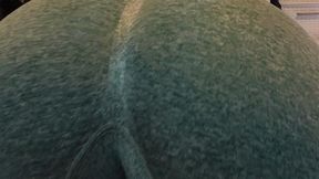 Bicycle Shorts & Black Thong :: Over Yoga Ball Strip Tease