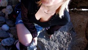 hot and sexy blonde ass fucked on the beach