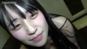 Full Face Reveal Black Hair Elegant Beauty Flashing Peace Sign Sloppy Blowjob Leads to Creampie