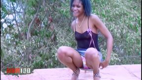 Shania Photo Session in an Abandoned Swimming Pool with Shania, a Splendid Little French Black Girl