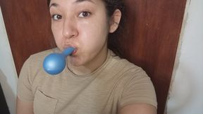 Inflating my balloon and decorating it with snot