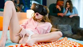 ”Stepdaughter masturbate under vr headset”